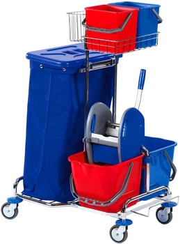 Floorstar GW 2 2-120 SOLID Gerätewagen Gerätewagen 2 - verchromt mit Halterahmen 2 x 120 l