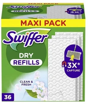 Swiffer 36er-Pack Bodenwischt&uuml;cher trocken &raquo;DRY&laquo; Nachf&uuml;llpack, 20.5 cm