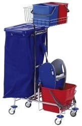 Floorstar GW 1 SOLID Gerätewagen, verchromt GW 1 2 120 , Fassungsvermögen: 2 x 120 Liter
