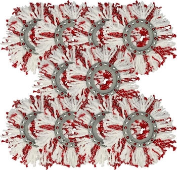 vhbw 10x Wischbezug kompatibel mit Leifheit Clean Twist Disc Mop, Clean Twist Rot Weiß