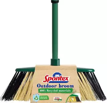 Spontex Besen Eco Green Outdoor, 19800210, mit Teleskopstiel, Breite 45cm