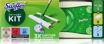 Swiffer Sweeper Basis-Set mit 1 Mopp, 8 trockenen Tüchern und 3 feuchten Bodentüchern