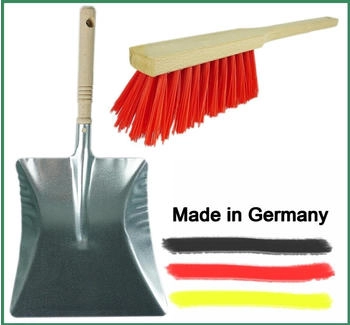 Novaliv Kehrgarnitur mit Handfeger Langer Stiel I 45 cm I Elaston I Kehrschaufel Set Kehrset Handkehrset
