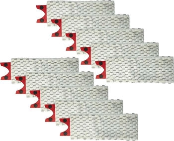 vhbw 10x Wischbezug kompatibel mit Vileda 1-2 Spray Wischmopp - Ersatzkopf, Mikrofaser Grau Weiß