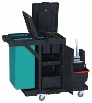 Arcora ECOBLACK 550 Reinigungswagen aus 97% Rezyklat EB550RC , Maße (L x B x H): 141 cm x 68 x 110 cm