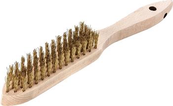 Lessmann 34253 Hand-Drahtbürste 5-reihig Messing gewellt 0,35 mm Drahtstärke