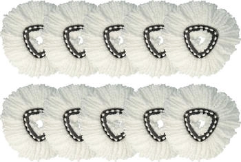 vhbw 10x Wischbezug kompatibel mit Vileda EasyWring & Clean, EasyWring & Clean Turbo Weiß