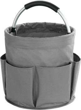 Wenko Universal Reinigungs-Caddy, Faltbarer Organizer f&uuml;r Haus und Garten mit 6 F&auml;chern f&uuml;r Ger&auml;te, Werkzeug, Putzutensilien, &Oslash; 28 x 26,5 cm, Anthrazit