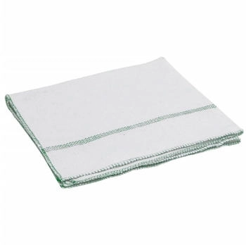 vidaXL Reinigungstücher 10 STK., Scheuerlappen Weiß mit Grünen Gestreift, Scheuertuch Hervorragende Saugfähigkeit, Putzlappen Wischtücher, 50x60cm