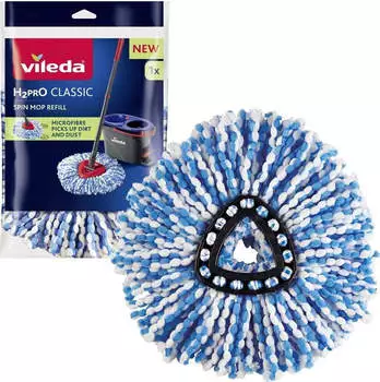 Vileda H2PrO Spin Mop System (178333) – Vielseitige Einsatzmöglichkeiten auf glatten Böden und Fliesen