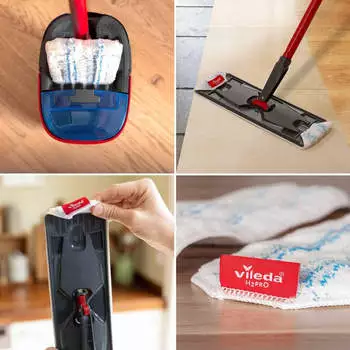 Vileda Bodenwischer H2PRO Flat Mop – Vielseitige Eignung für Fliesen und Laminat