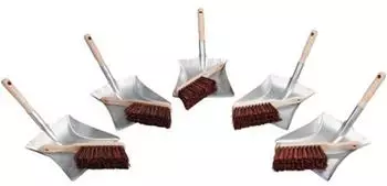 Sorex Kehrschaufelset mit Holzgriff 5x Arenga/Elastonhandfeger 5x Kehrschaufel (10836)