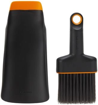 Fiskars Pflanzschaufel mit Bürste Schwarz/Orange (1071302)