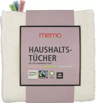 memo AG 3er-Pack memo Haushaltsreinigungstuch mit Farbf&auml;hnchen