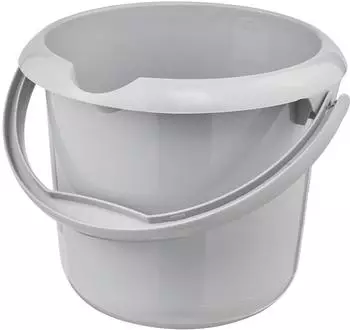 keeeper Eimer 'Mika Eco Line' mit Ausguss Skala und Griff Ø 24 cm 5 l grau