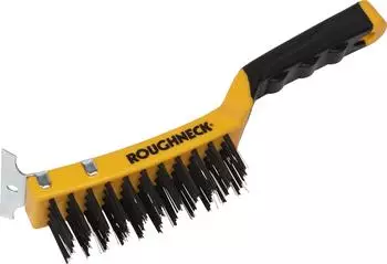 Roughneck Kohlenstoffstahl Drahtb&uuml;rste Soft-Grip mit Kratzer 4 Reihen (ROU52042)