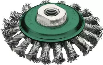 Lessmann Kegelb&uuml;rste gezopft Edelstahldraht 0,5mm, &Oslash;115mm M14 (472857)