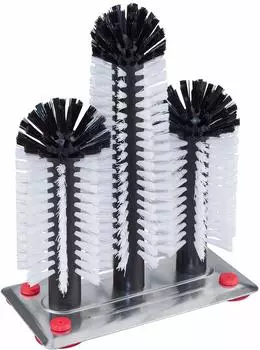 Bümag Profi Gläserspülbürste 3 Säulen mit Aluminium-Saugplatte (18/24/18cm)