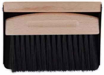 Relaxdays Tischkehrset aus Metall und Holz Hellbraun chwarz
