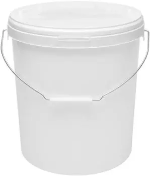 Garronda Eimer mit Deckel, 30L, wei&szlig;, Metallhenkel, 5er-Set (GD-0071)