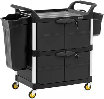 ulsonix Reinigungswagen abschlie&szlig;bar, 150kg, 3 Ablagen (ULX-OFPP)