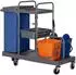 HomCom Reinigungswagen 3 Ebenen, 2x18L Eimer, Abfallsack, 4 Rollen (720-008V00GY)