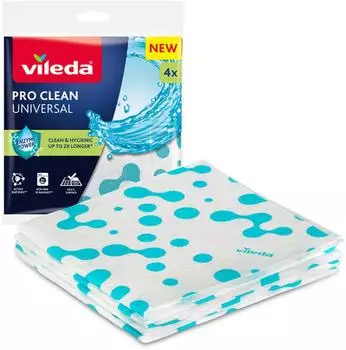 Vileda Pro Clean Allzwecktuch 32 x 34 cm 4-tlg. Glas waschbar