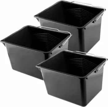 Kadax Farbeimer eckig 8L, schwarz, 3er-Set (K917)