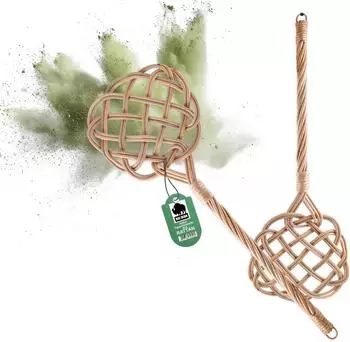 BigDean Teppichklopfer aus Rattan, handgefertigt, 2er-Set