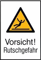Warnschild Rutschgefahr Alu gepr&auml;gt 262x371mm