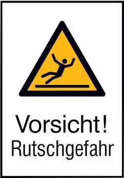 Wolk SafetyMarking Warnschild Rutschgefahr, Aluminium, 262x371mm (11.A8022)