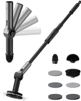 Hoto Tools Flexi Akku-Reinigungsbürste Schwarz LED Fliesen
