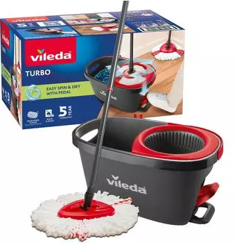 Vileda Turbo Bodenwischer-Set Teleskop Parkett