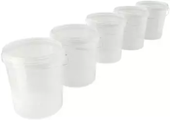 FixedByU Eimer mit Deckel, transparent, 16L, 5er-Set (20040470-V-24)