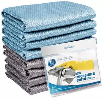 LuxusKollektion Mikrofasertücher Nano streifenfrei 40x30cm, 8er-Set, zweifarbig