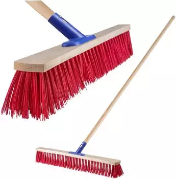 Kadax Straßenbesen Nylon 70cm, Holzstiel (K1982)