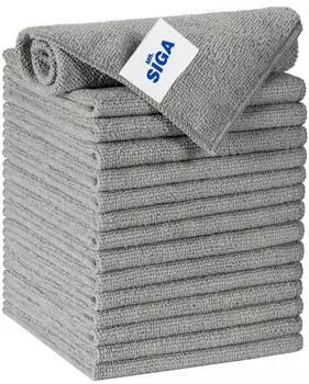 LuxusKollektion Mikrofaser Reinigungstücher, grau, 30x30cm, 15er-Set