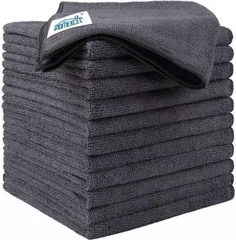 LuxusKollektion Mikrofasertücher 12er-Pack, grau, 32x32cm