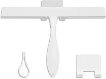 LuxusKollektion Duschabzieher Silikon, weiß, 28cm, mit Haken