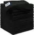 LuxusKollektion Mikrofasertücher 12er Set, 32x32cm, schwarz, fusselfrei