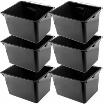 Kadax Farbeimer eckig, Kunststoff, schwarz, 8L, 6er-Set (K918)