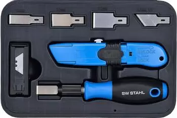 SW-Stahl Schaber- und Messersatz, 27-teilig, auswechselbare Klingen (94860L)