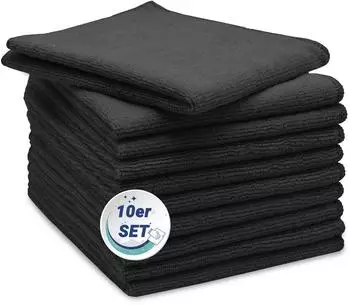 ZOLLNER Mikrofasert&uuml;cher 32x32cm schwarz 10er-Set (00000006-900-10ER)
