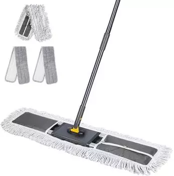 LuxusKollektion Bodenwischer 90cm, 360&deg; Drehkopf, Edelstahlgriff