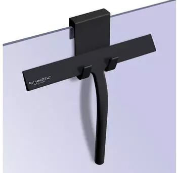 LuxusKollektion Duschabzieher-Set Silikon Edelstahl schwarz 23cm