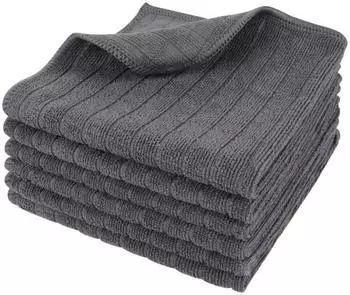 LuxusKollektion Mikrofasert&uuml;cher grau 30x30cm, 6er-Pack