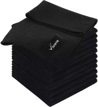 LuxusKollektion Mikrofasert&uuml;cher schwarz 30x30cm, 12er Set