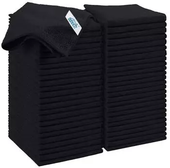 LuxusKollektion Mikrofaser Reinigungst&uuml;cher 50 St&uuml;ck, schwarz, 30x30cm