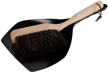 Buri Metall-Kehrblech mit Handfeger, Buchenholz, Pferdehaar