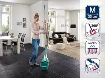 Leifheit Combi Clean Set M türkis 55356 – Praktische Ausstattung für eine komfortable Reinigung